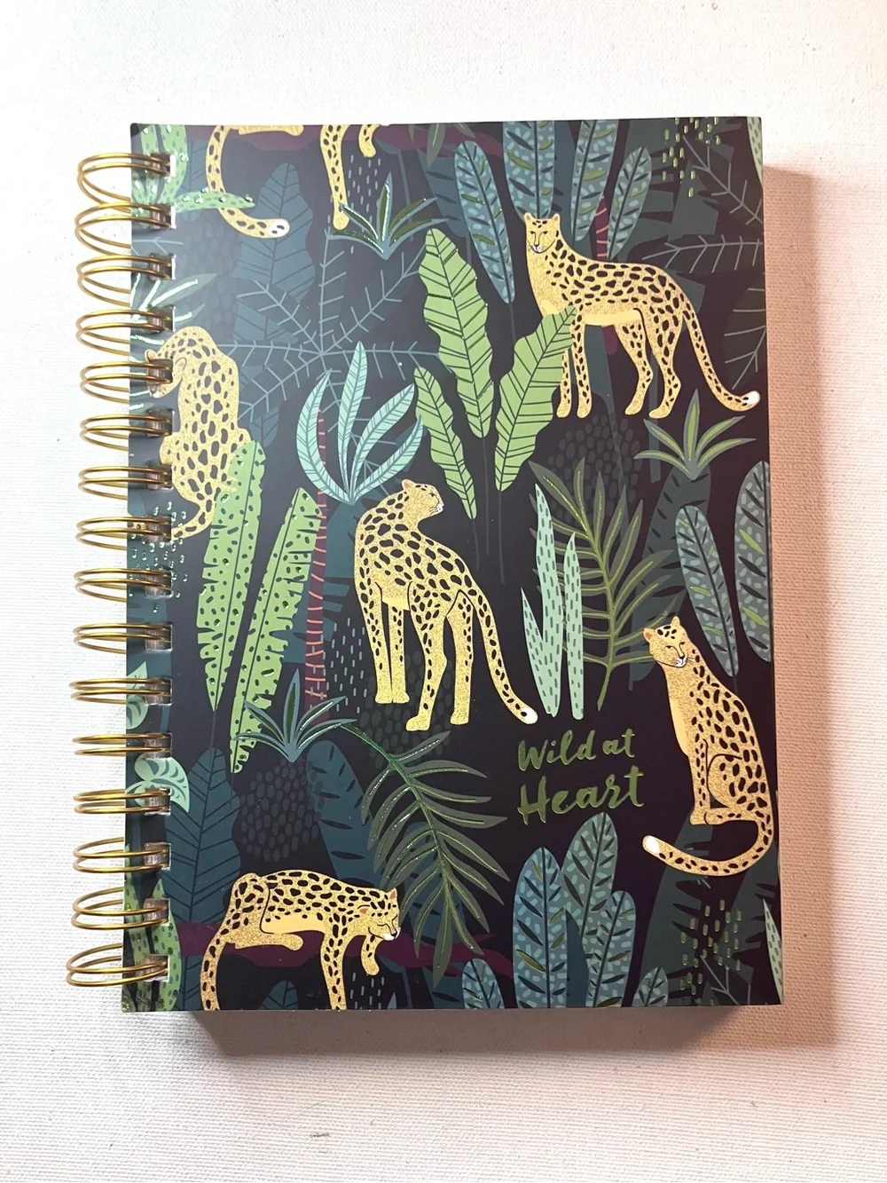 Wild at Heart Leopard Spiral Notebook - Green & Gold